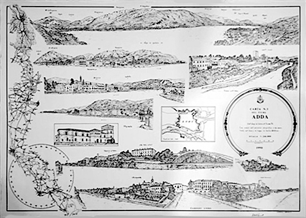 Adda 3 dal Lago di Lecco al fiume Po - litografia