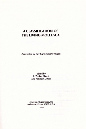 Classification of the living mollusca