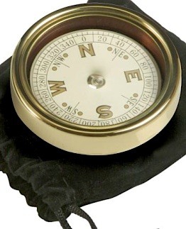 Bussola fermacarte da tavolo in ottone