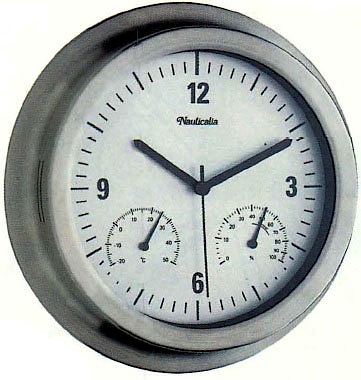 Orologio in acciaio con igrometro e termometro